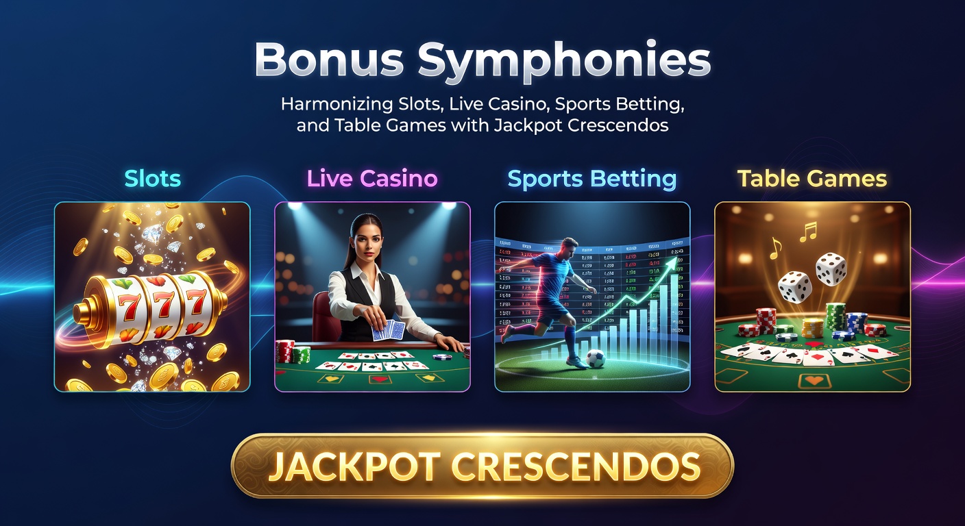 Vibrant casino floor with glowing slot machines, live dealer tables, sports betting screens, and jackpot counters building excitement