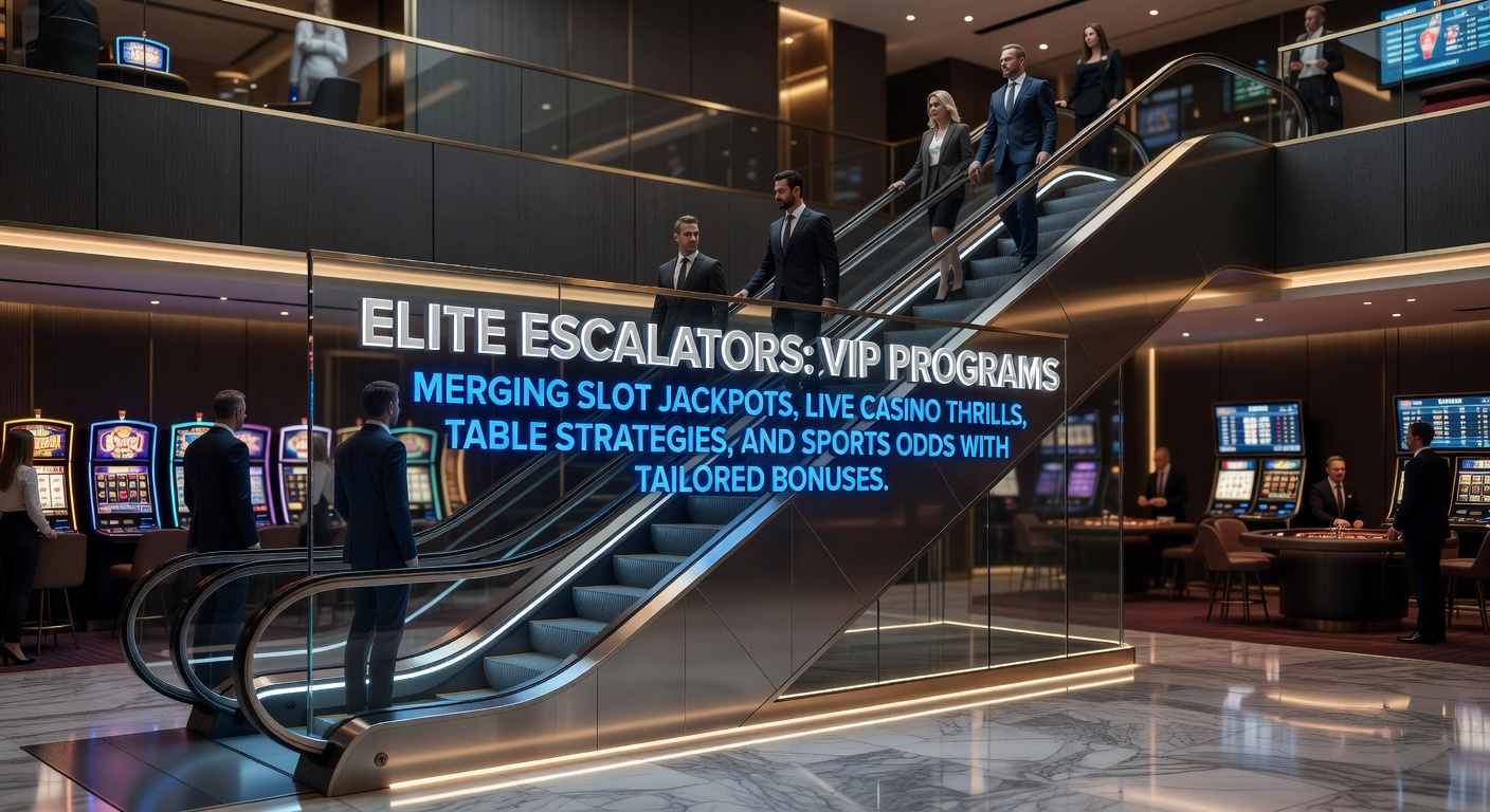 Digital dashboard of a VIP loyalty program displaying tier progress across slots, live casino, tables, and sports betting with glowing jackpot meters and bonus notifications