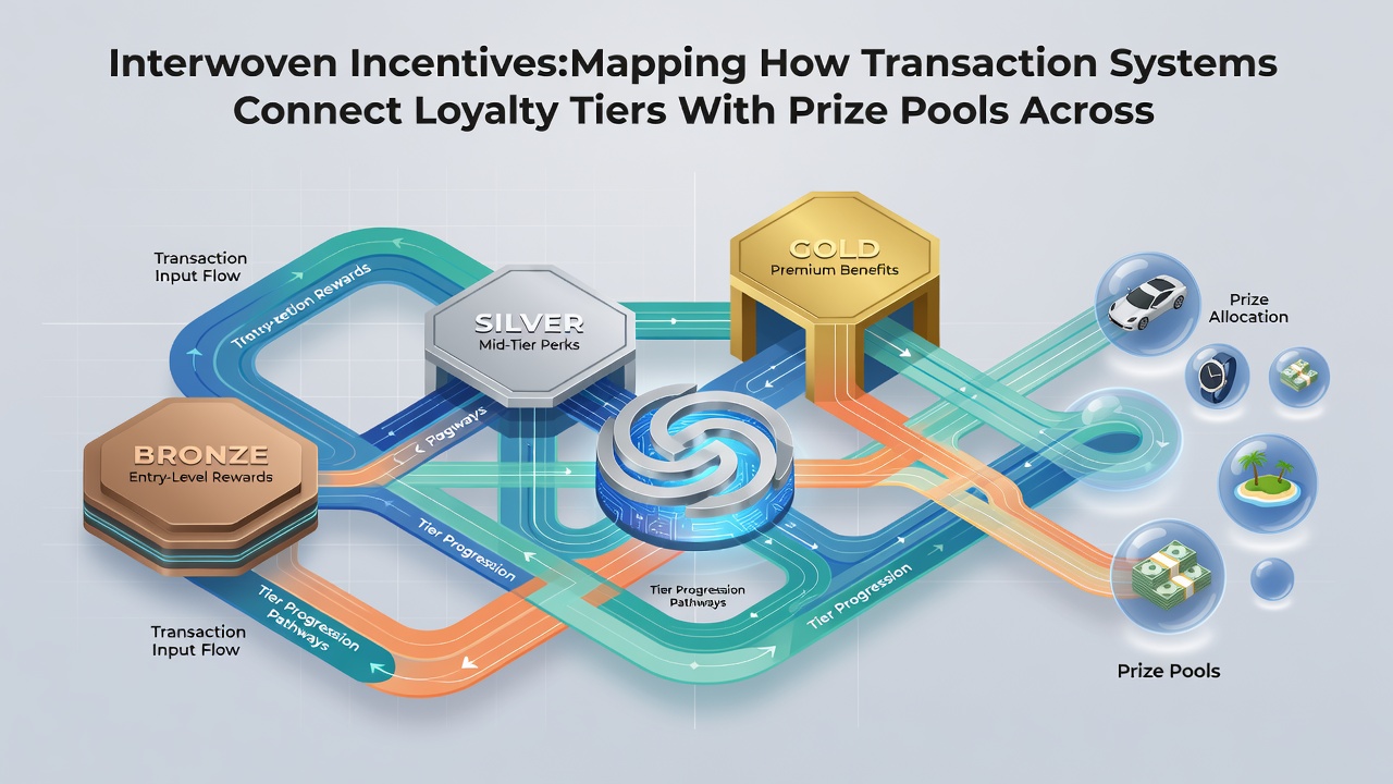 Flowchart illustrating how payments from live tables and sports bets merge into shared loyalty and jackpot systems