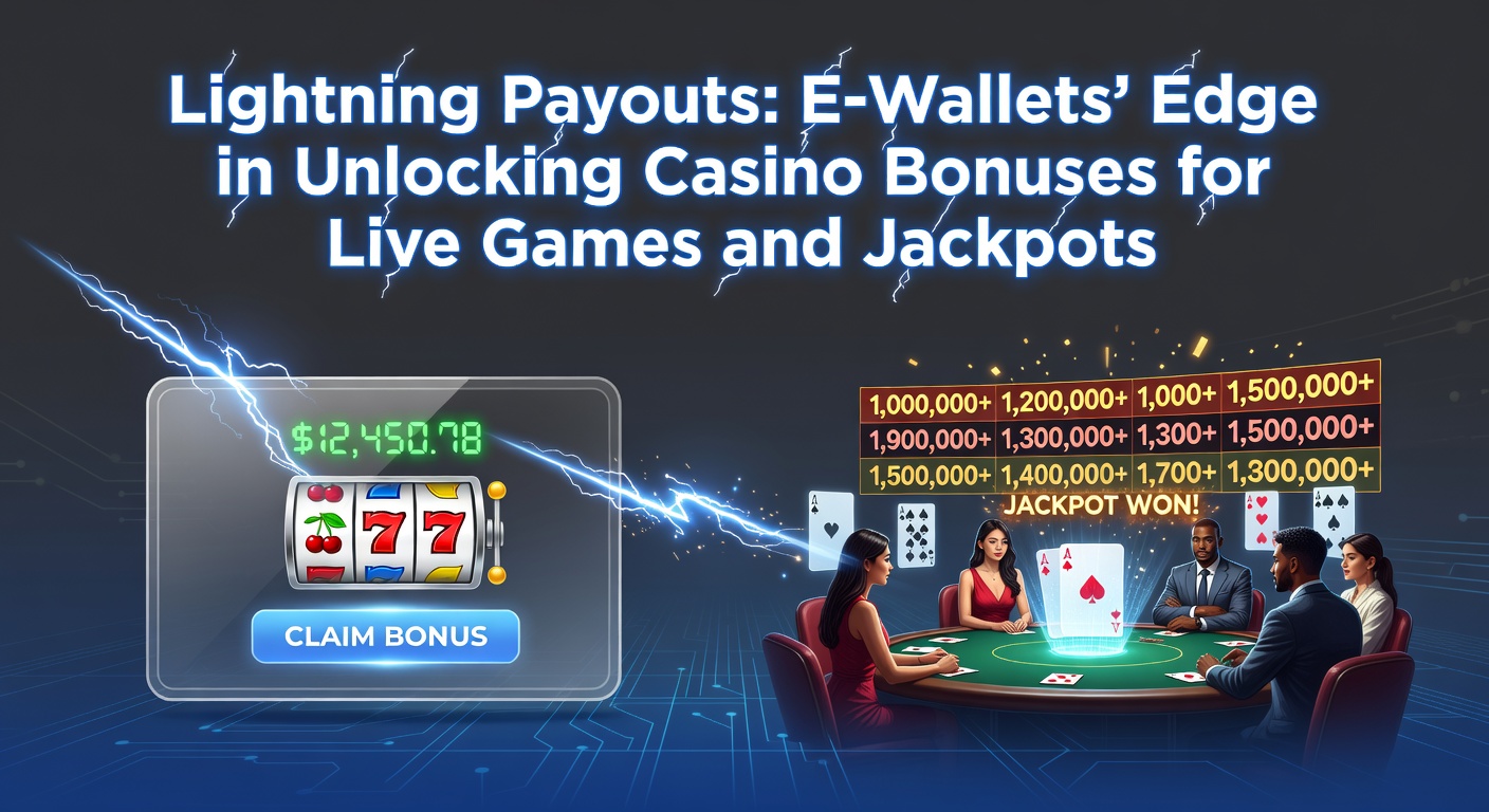 Casino player at a live dealer table on mobile, with e-wallet payout notification popping up alongside a jackpot win screen