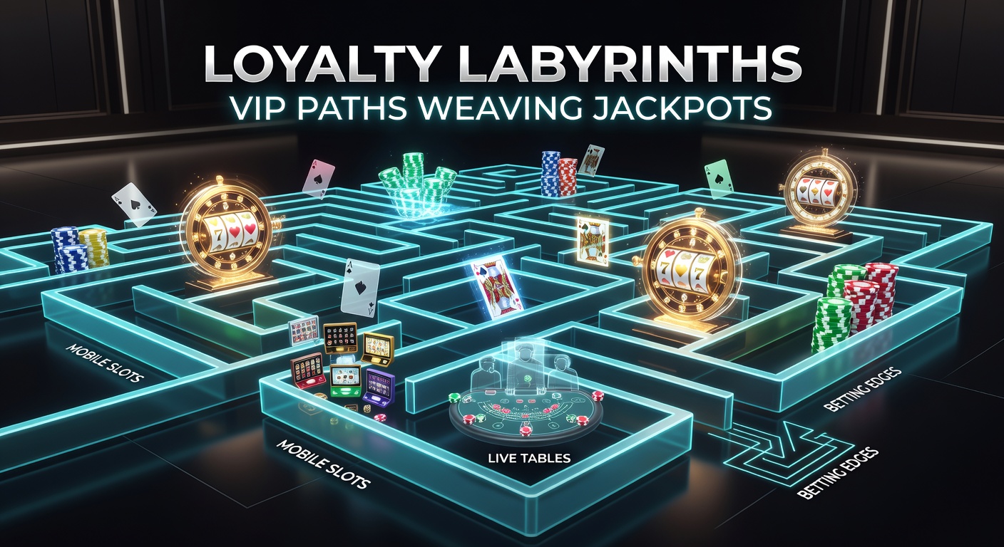 Intricate diagram showing interconnected VIP loyalty paths linking jackpots, mobile slots, live dealer tables, and sports betting interfaces in an online casino platform