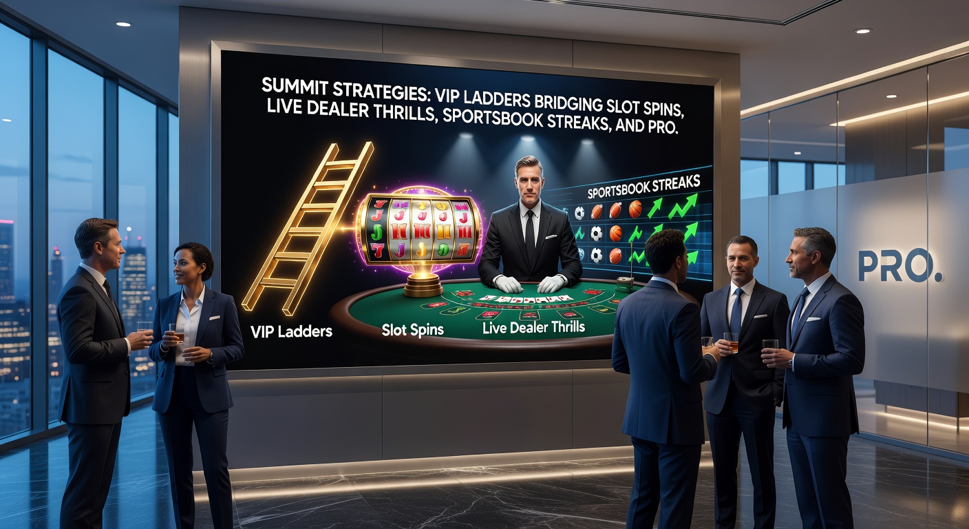 Dynamic VIP dashboard showing tier progress across slots, live dealers, sportsbooks, and jackpot meters climbing in unison