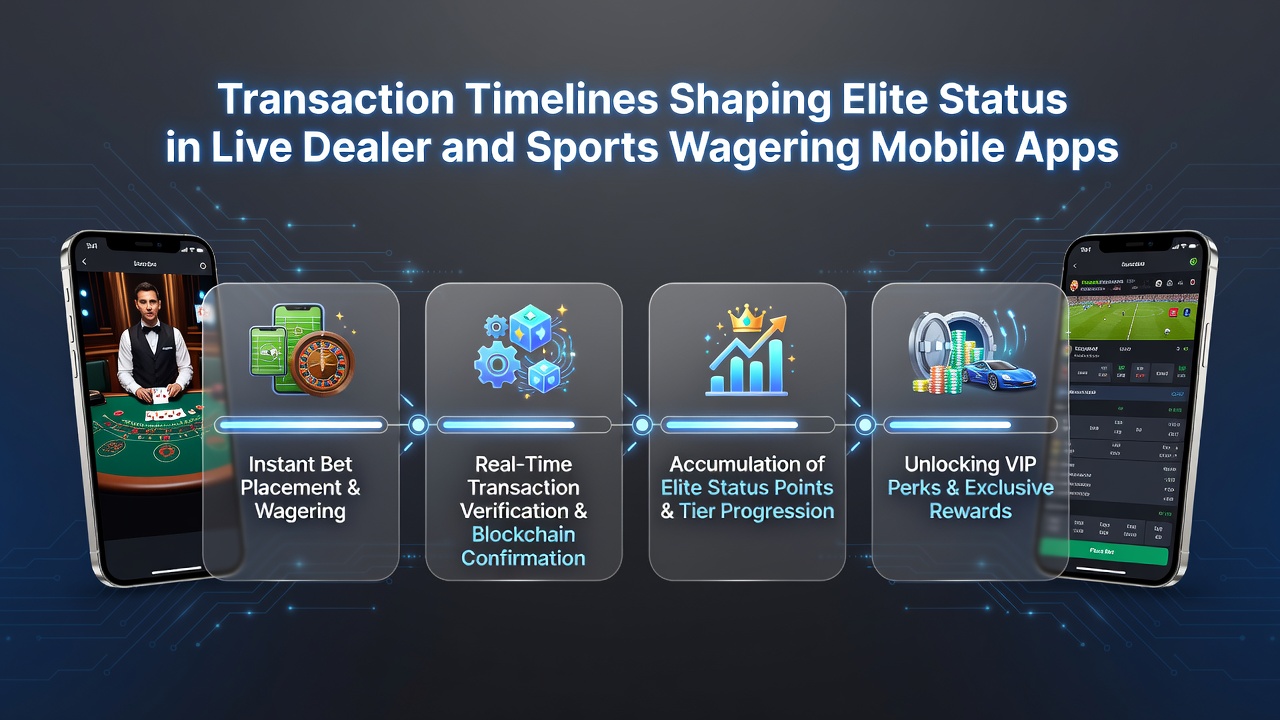 Sports wagering dashboard displaying real-time transaction confirmations and elite status benefits